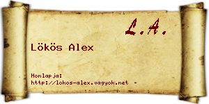 Lökös Alex névjegykártya